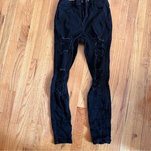 Hollister 3R black distressed curvy high-rise super skinny